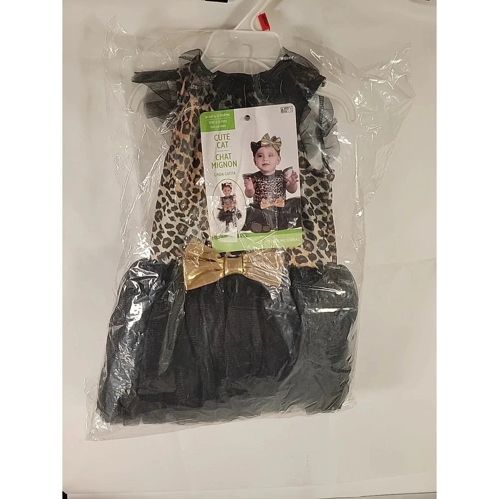 Cute Cat Infant Baby Girls Costume Dress Halloween 6-12 Months NWT